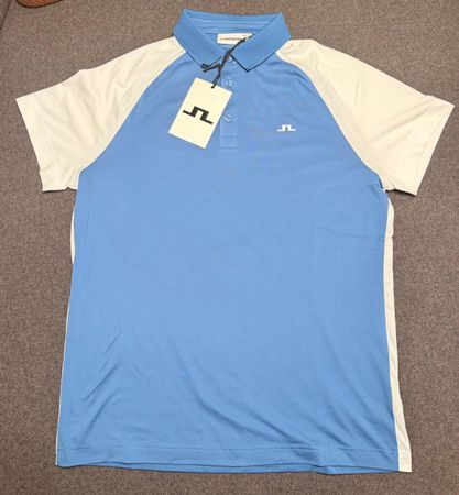 J.Lindeberg Polo Herren Bruce blau weiss Grösse M, neu