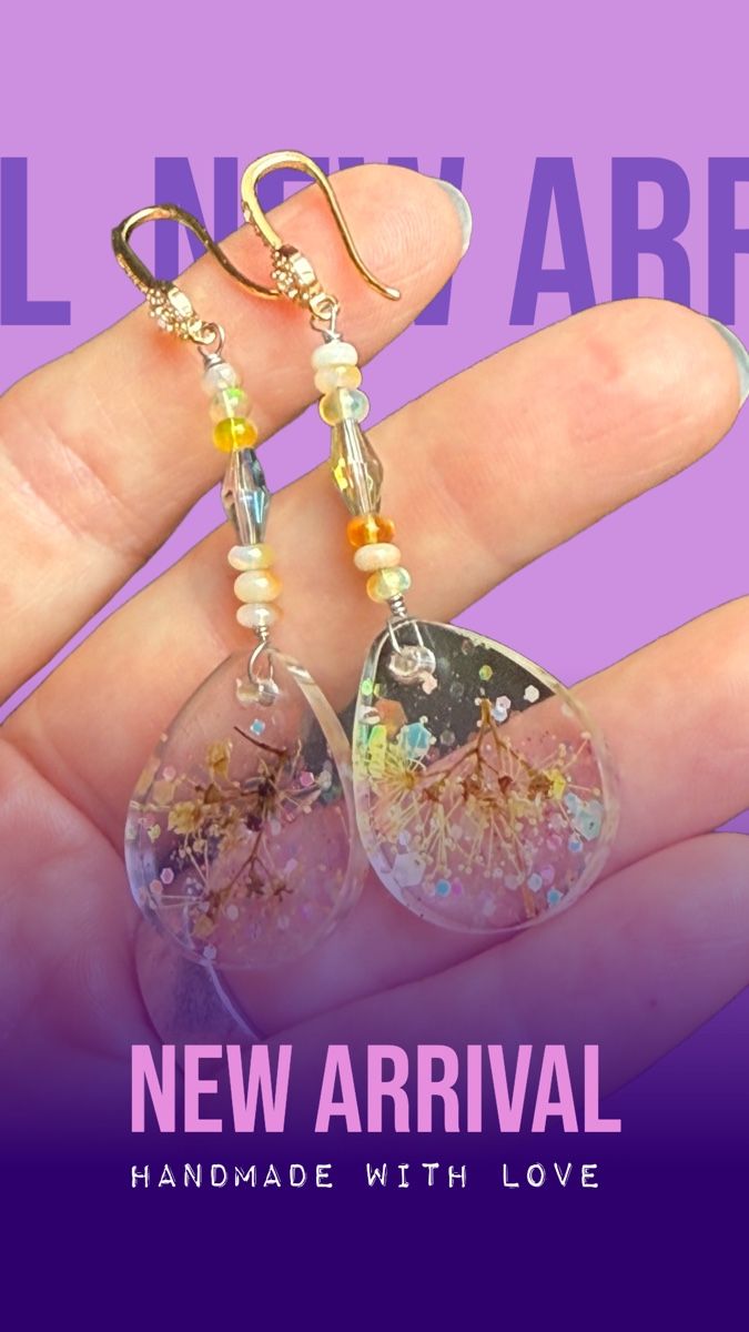 Orecchini pendenti & Orecchini a lobo: Wunderschöne Opal Ohrringe Unikat mit echten Blumen NEU – Nuovo e nell'imballaggio originale da Basel venduto da Chili007 1
