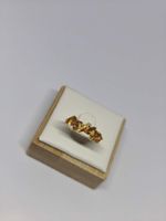Goldring mit Citrin-Steinen Gr. verstellbar 925 Silber