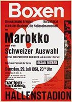 Echtes Plakat Boxen	Marokko - Schweiz 1961