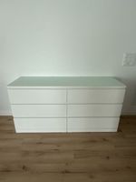 Kommode Malm weiss mit Glasfront 6 Schubladen 