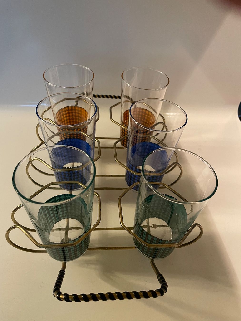 Bicchieri: Midcentury Gläserhalter mit 6 Gläser – Usato da Sutz venduto da fx05 2