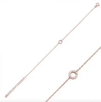 Armband Kreis Zirkonia 925 roségold filigran zart Silber