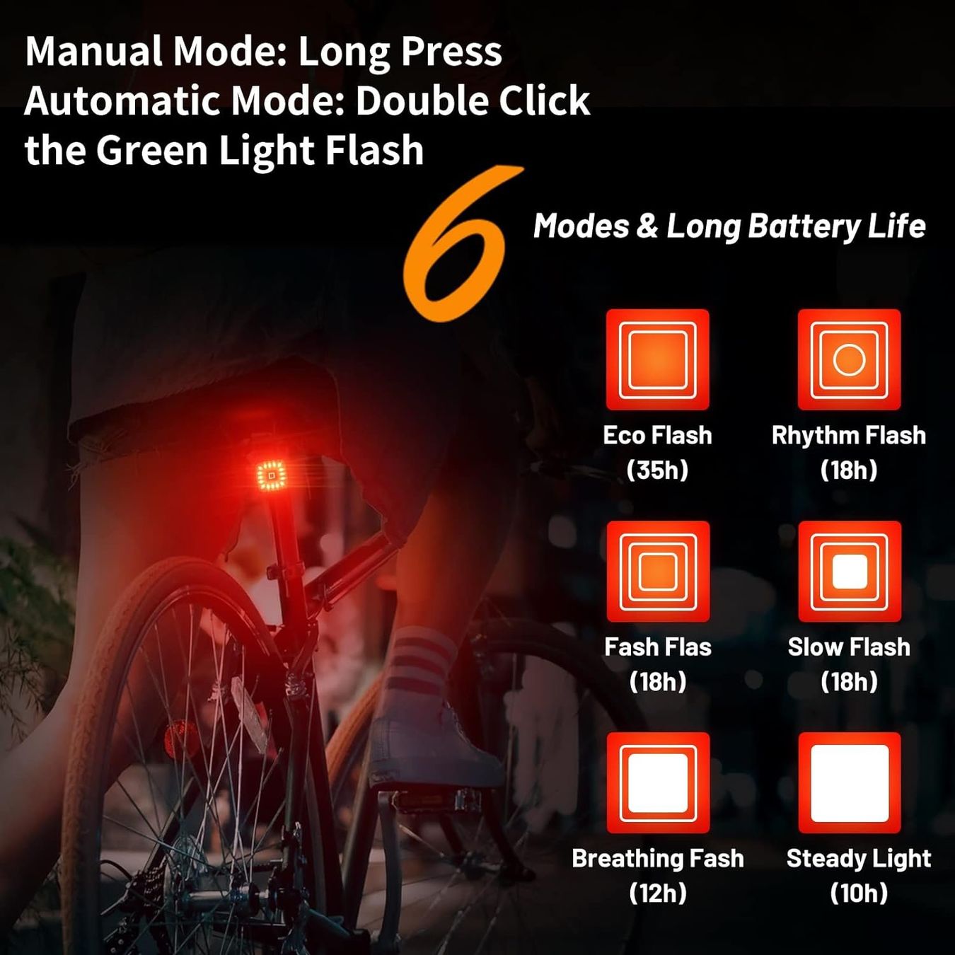 Pezzi di ricambio: Feu arrière de vélo Rechargeable USB avec 6 Modes LED – Nuovo e nell'imballaggio originale da Châtelaine venduto da topshop.switzerland 7