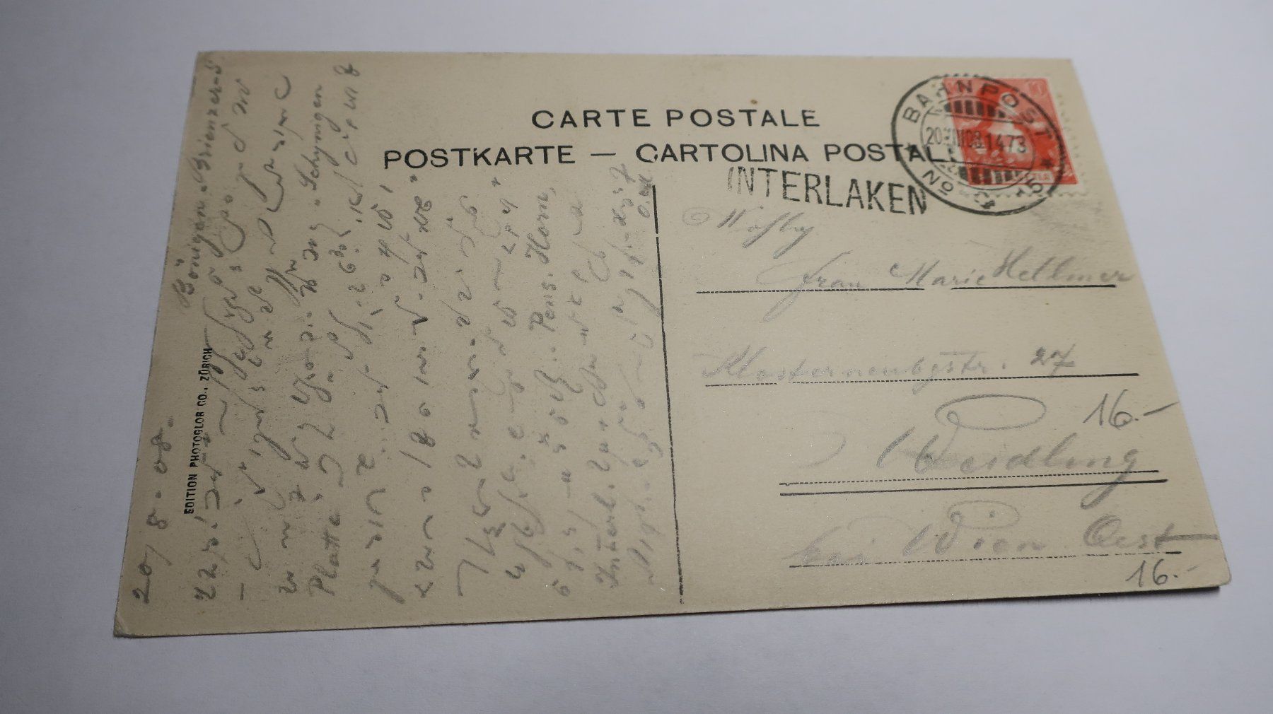 Ansichtskarten: Bönigen N° 6011 1908 – Gebraucht aus Cormoret von Pascalll2001 5