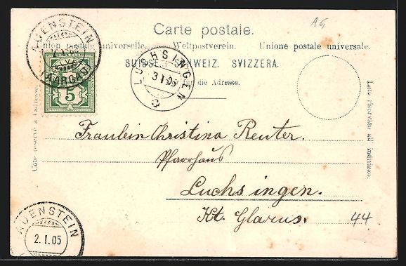 Ansichtskarten: AK Baden, Partie an der Limmat, 1905 – Gebraucht aus Berlin von bartko-reher 1