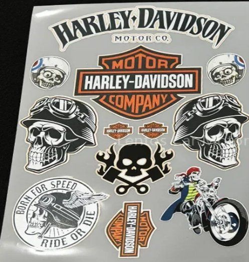 8 Stickers Harley-Davidson – Neufs – 🇺🇸🦅💀🏍️ – Autocollants Moto – J167