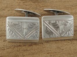Antik Manschettenknöpfe Silber 900 fein ziseliert