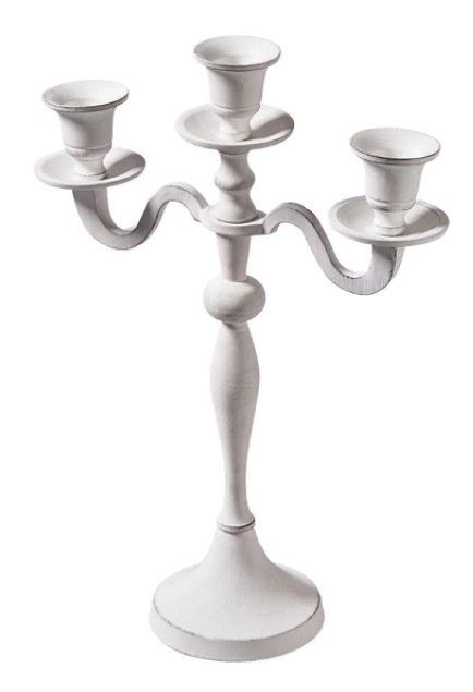 Portacandele: Weisser Kerzenständer 3-armig, 35.5cm - Neu – Nuovo e nell'imballaggio originale da Aarwangen venduto da to-hirschi