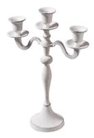 Weisser Kerzenständer 3-armig, 35.5cm - Neu