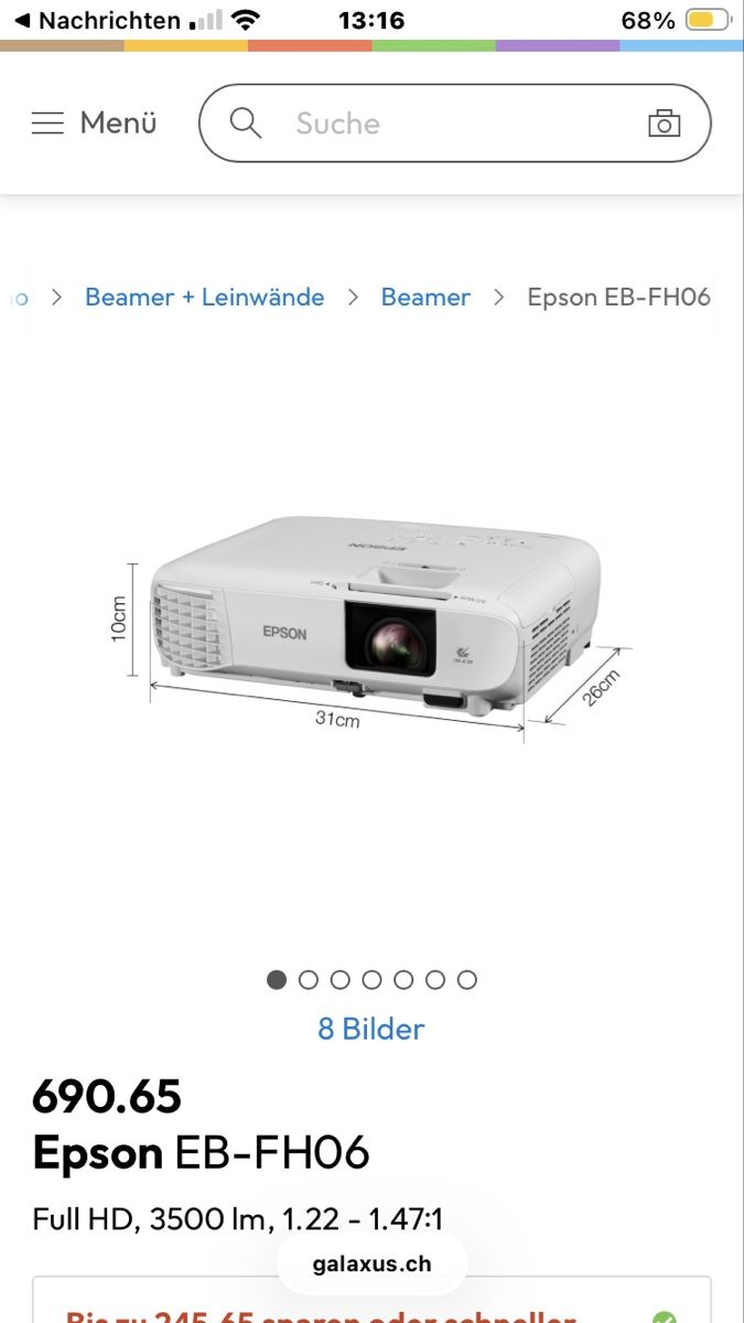 Epson Vidéoprojecteurs: Beamer  Epson EB-FH06 – D'occasion à Zürich par ardnaxela84