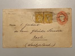 Canada 1897, 2x One/ Three Cents, gest. Montreal/Basel St.A.