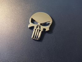 8x Sticker 3D Metall Totenkopf /Autocollant 3D tête de mort