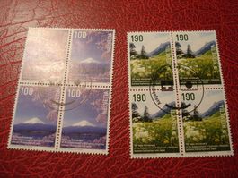 Satz Ausgabe CH-Japan, 2014, FDC + Lose 4erblocks ET-o