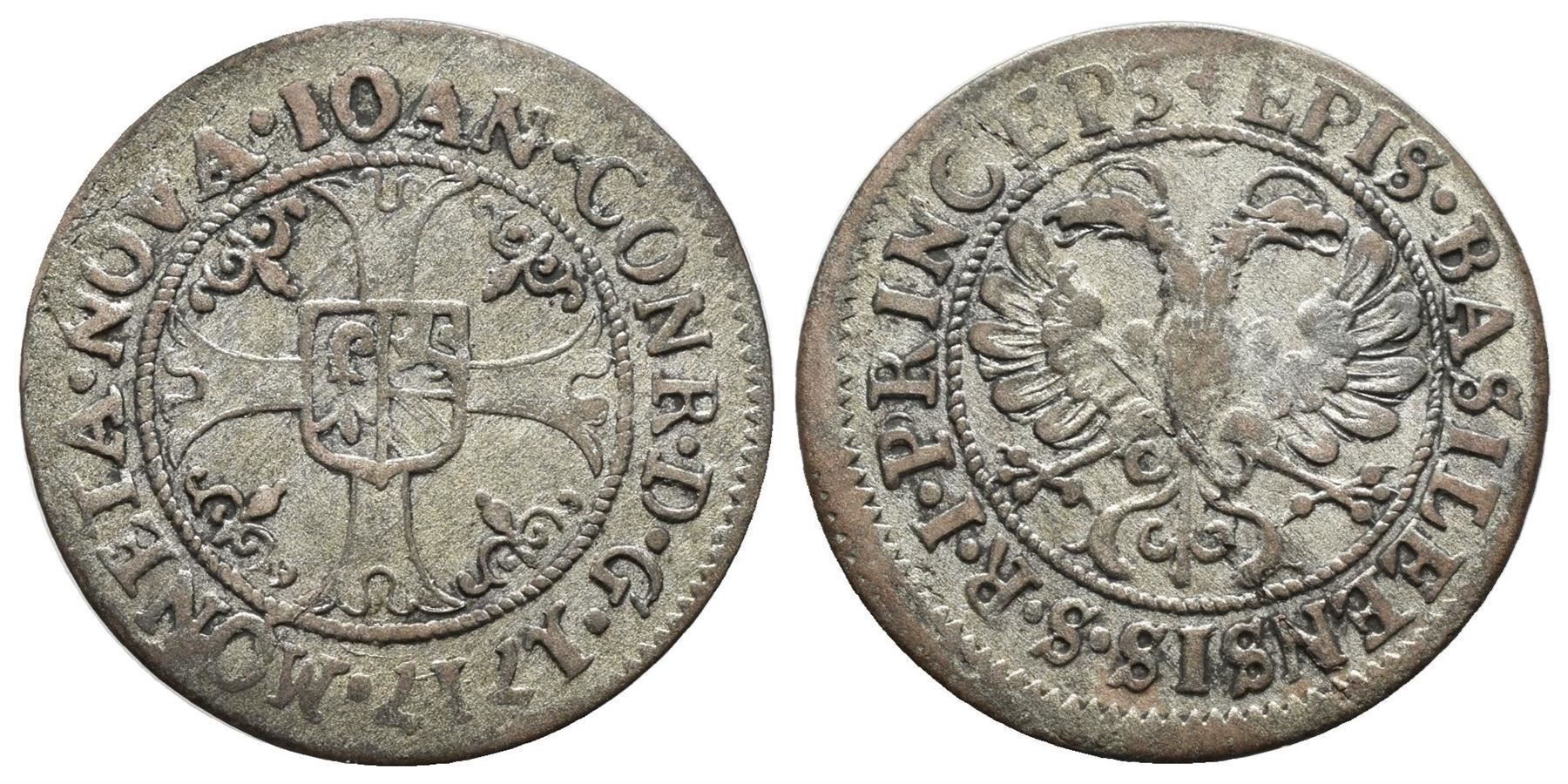 Tutti le monete: Basel Bistum Halbatzen 1717  /3734 – Usato da Trimbach venduto da Solothurn1