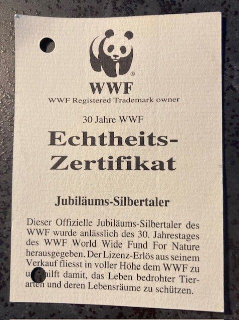 Tutti le monete: Silbermünze 30 Jahre WWF – Nuovo (secondo la descrizione) da Dürnten venduto da Scheidegg32 2