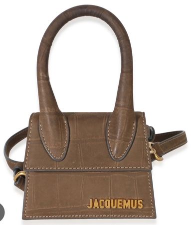 Jacquemus Le Chiquito Mini Bag Brown Croc Embossed