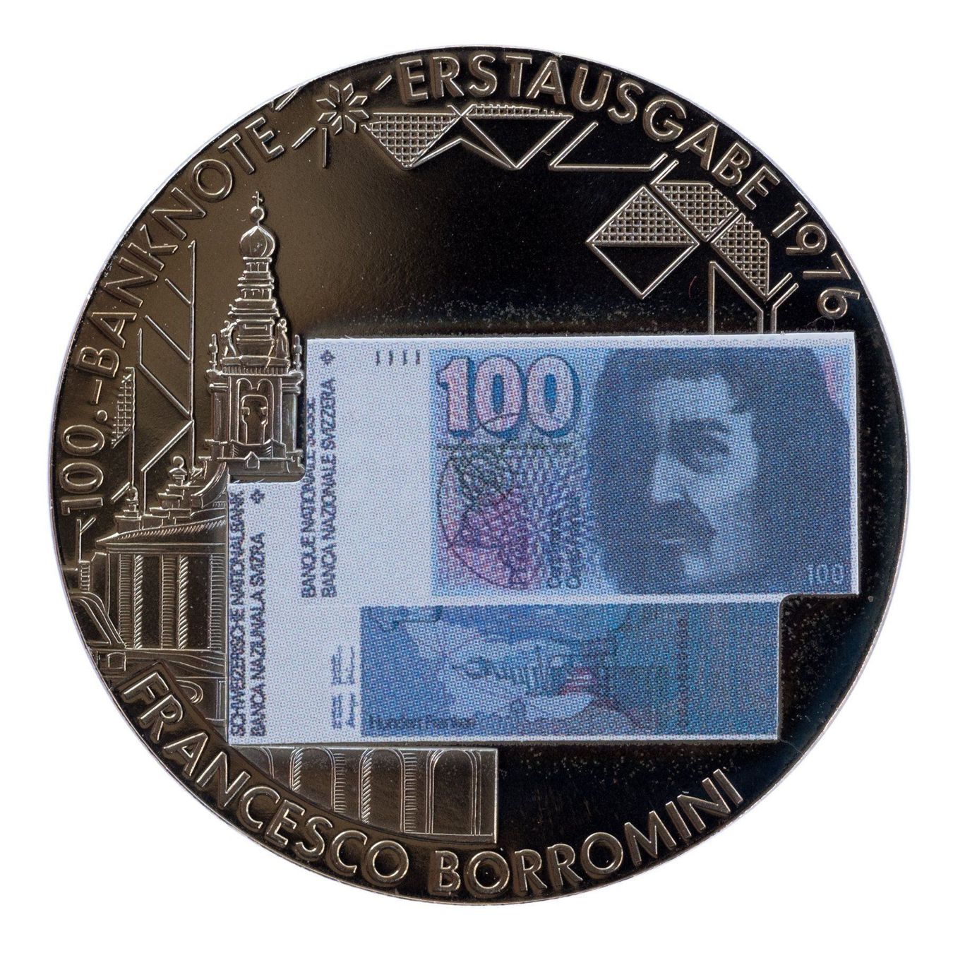 Medaglie: 100 Franken 1976 - Francesco Borromini – Usato da Rotkreuz venduto da Swiss-Coins