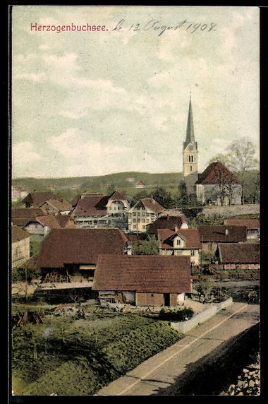 Cartes postales: AK Herzogenbuchsee, Teilansicht mit Kirche – D'occasion à Berlin par bartko-reher