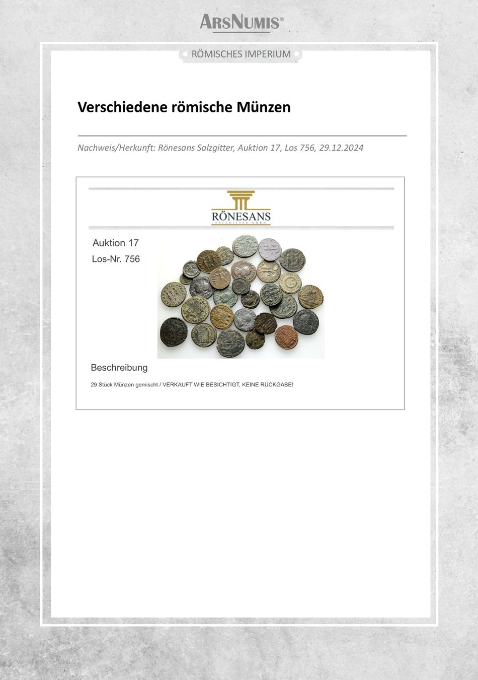 Tutti le monete: Römische Münze - Gallienus – Usato da Oberwil b. Zug venduto da ArsNumis 4