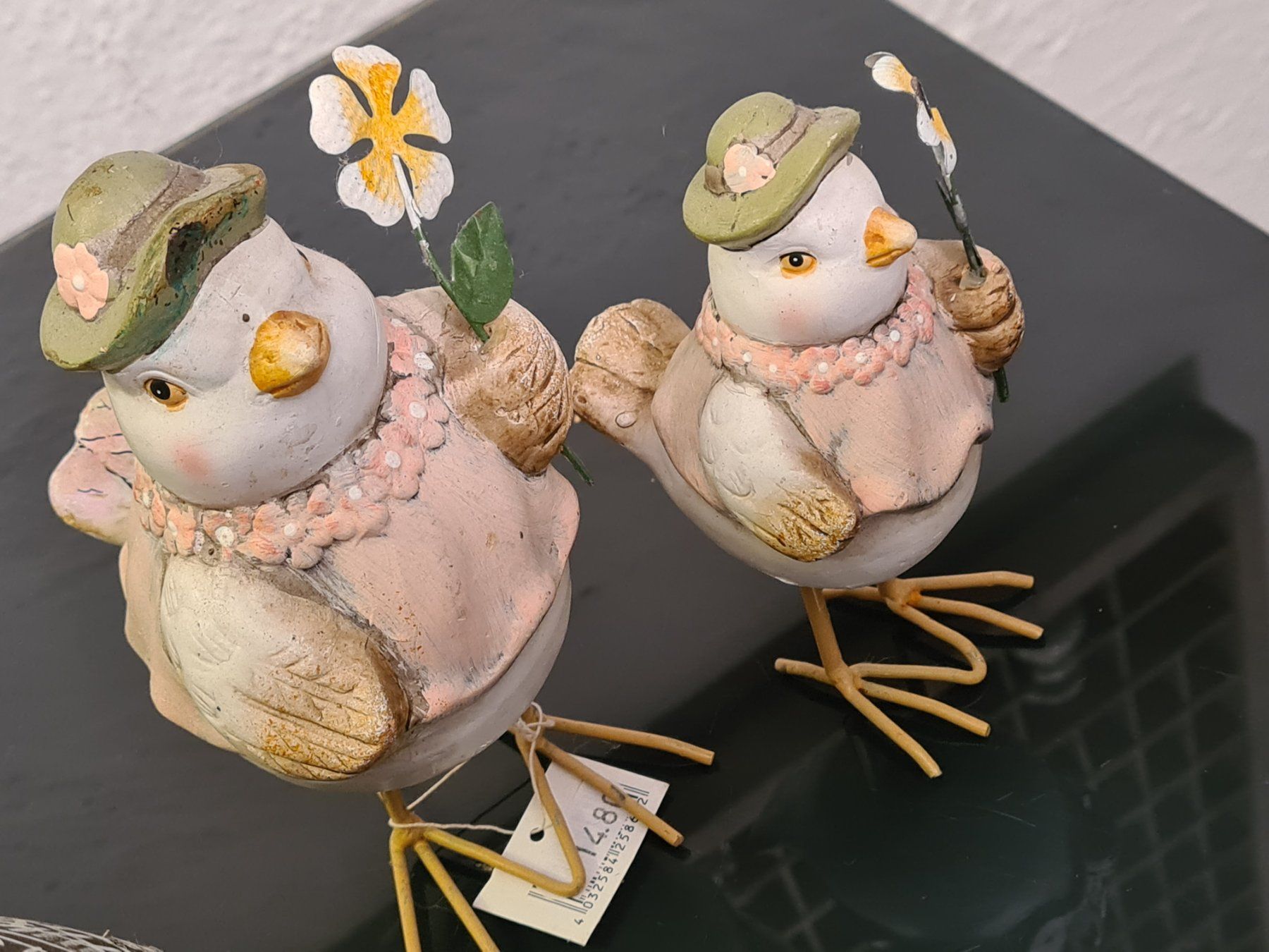 Tutte le decorazioni: 2 Frühlings Ton- Figuren, 17 & 14 cm – Usato da Amriswil venduto da kleindeko 2