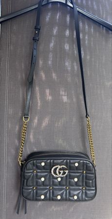 Gucci Ledertasche  mit Perlen
