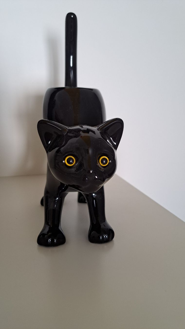 Partylite Portacandele: Teelicht Halter Schwarze Katze "Kitty"  – Usato da Boniswil venduto da Motze0