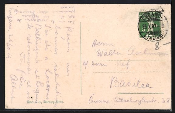 Cartoline postali: AK Lugano, Mte. S. Salvatore, 1909 – Usato da Berlin venduto da bartko-reher 1