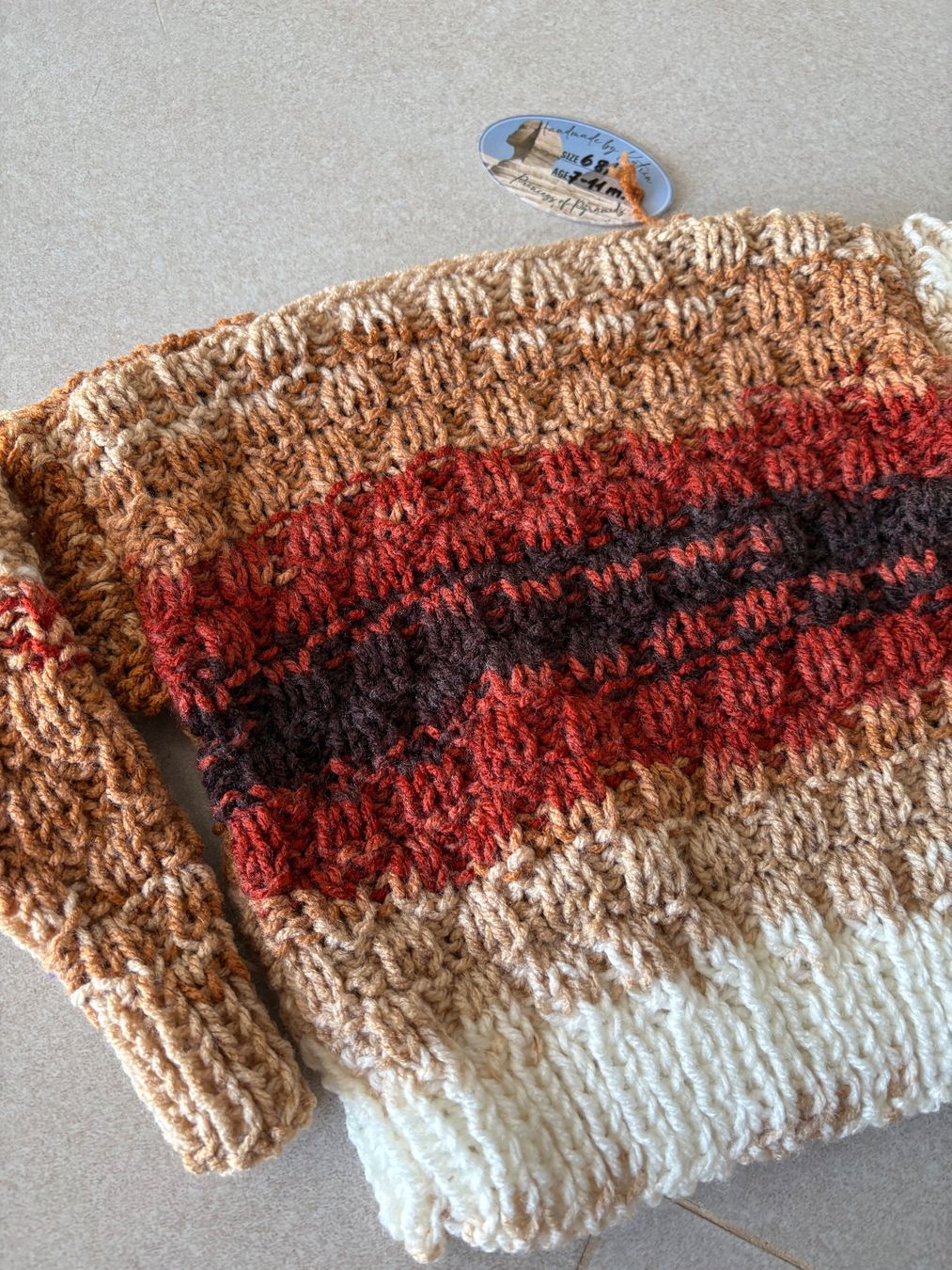 Pullover & Sweatshirts: Gestrickter Pullover Kinder mehrfarbig Grösse 68/74 – Neu und originalverpackt aus Basel von Tierschutz-Flohmi 1