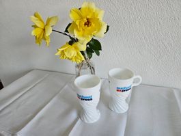 Suchard Express Tasse, Becher, Milchglas, 2 Stk. Vintage!