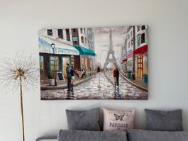 Gemälde Paris Eiffelturm, Kunst, Ölbild, handgemalt