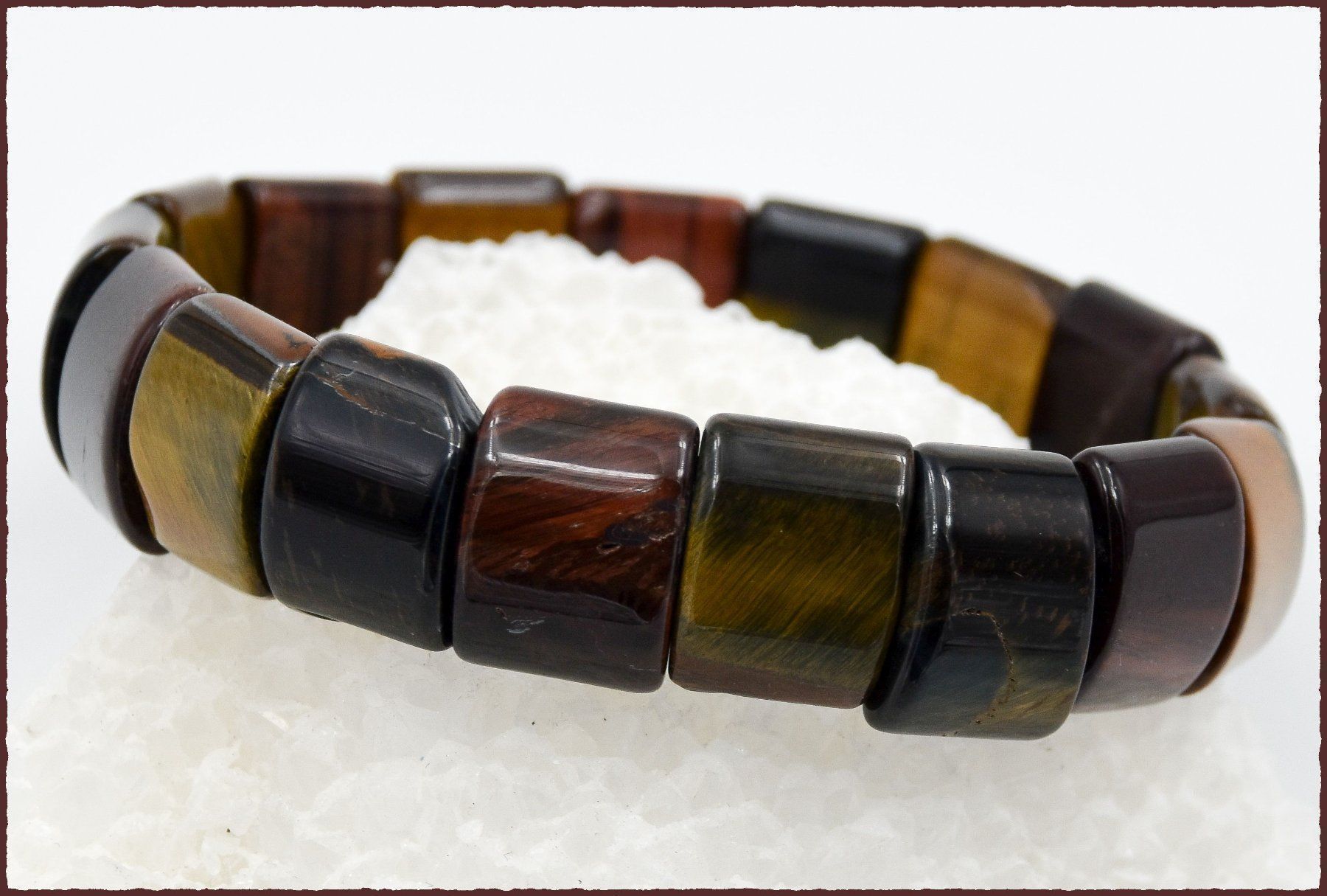 Bracciali & Braccialetti: Tigeraugen Edelstein Stretch Armband – Nuovo e nell'imballaggio originale da Oberglatt ZH venduto da Goldfee1 1