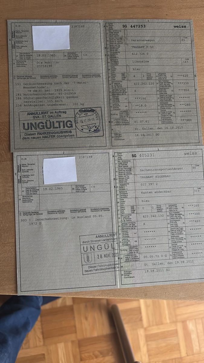 Automobili: Trabant P50 mit Anhänger – Usato da Wattwil venduto da Toggi710 3