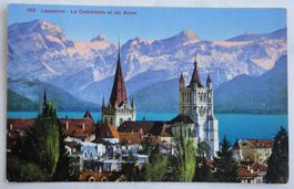 Lausanne - La Cathédrale et les Alpes