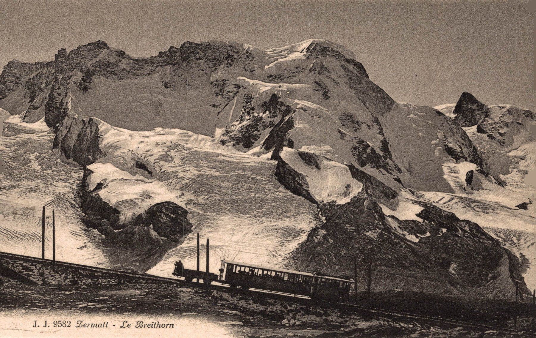 Cartoline postali: Zermatt - Le Breithorn. Gornergratbahn – Usato da Bronschhofen venduto da Astore
