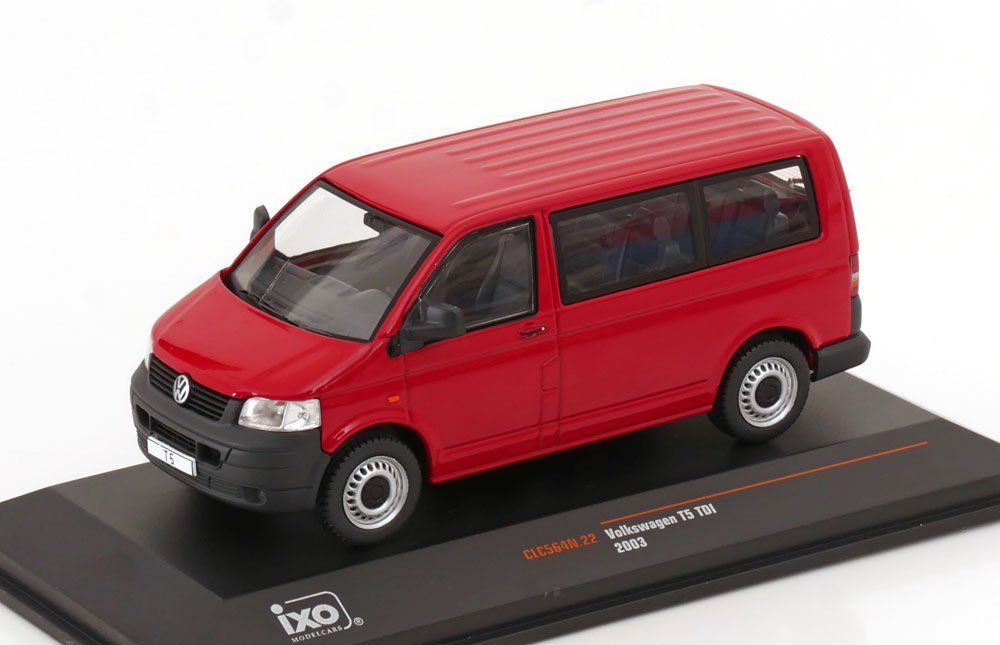 VW T5 Bus Transporter Phase I 2004-2009 rot / schwarz 1:43 (Neu und ...