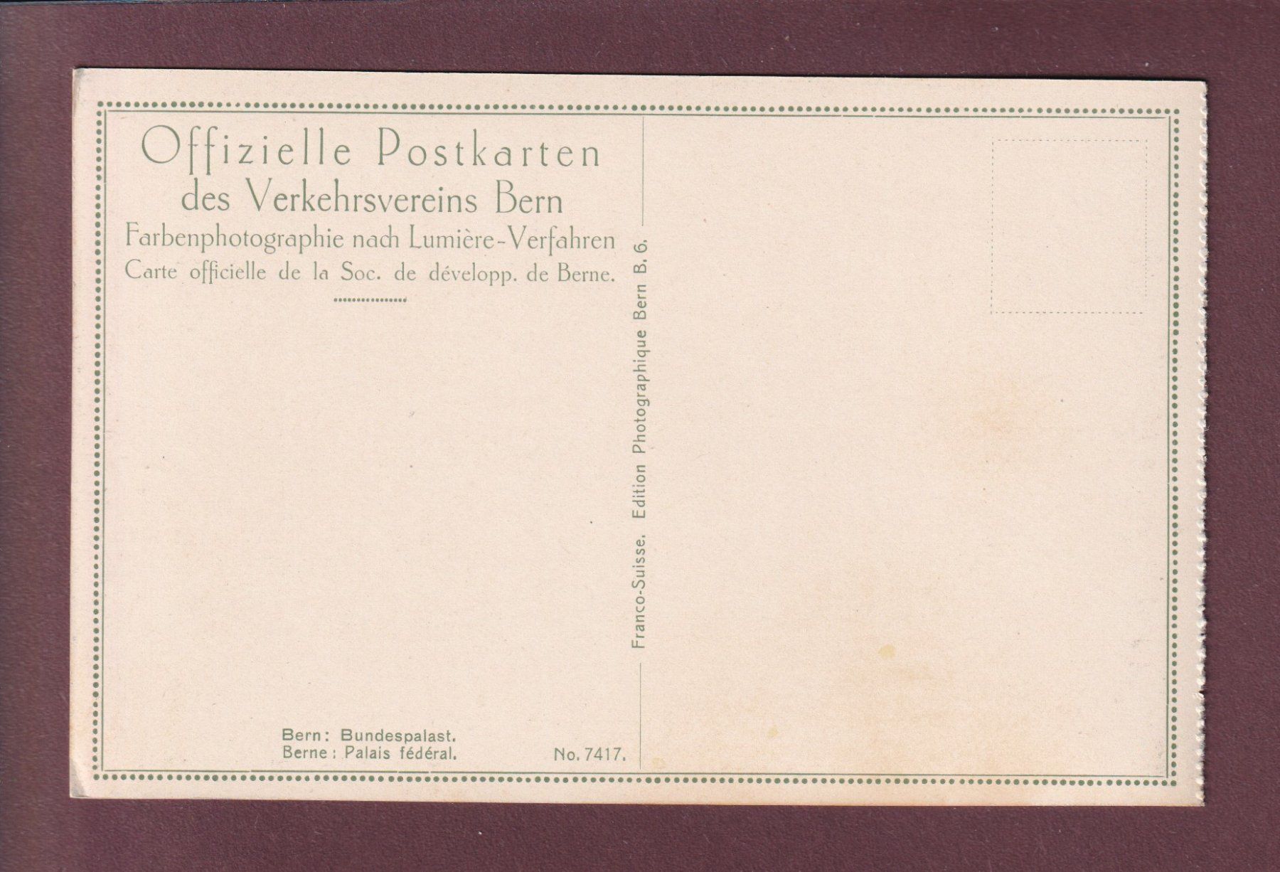 Cartoline postali: BERN - Bundespalast – Usato da Pully venduto da nicecards 1