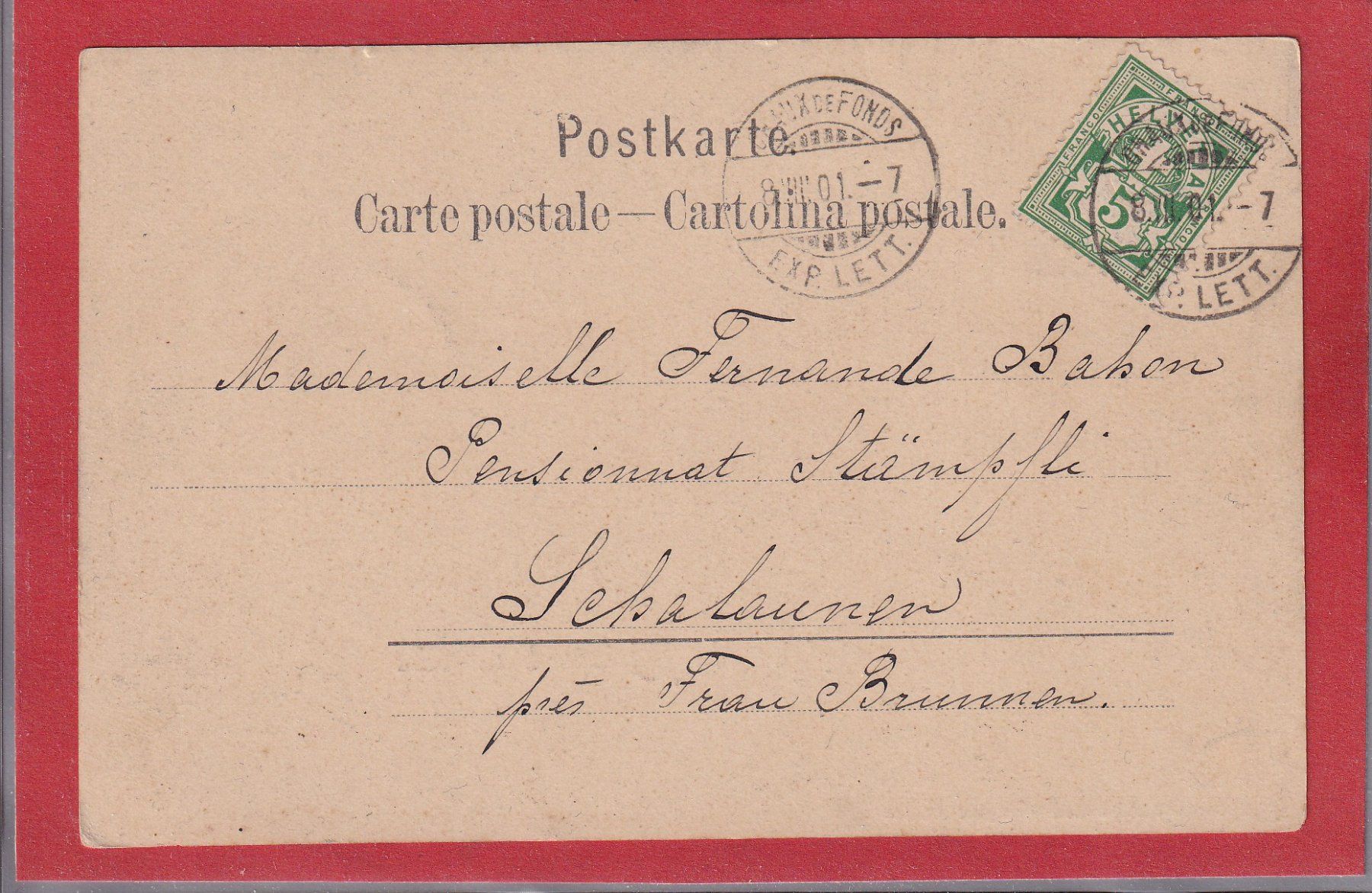 Cartoline postali: A Mi-Côte, route du Doubs - 1901 – Usato da Orvin venduto da Pyaeschli 1