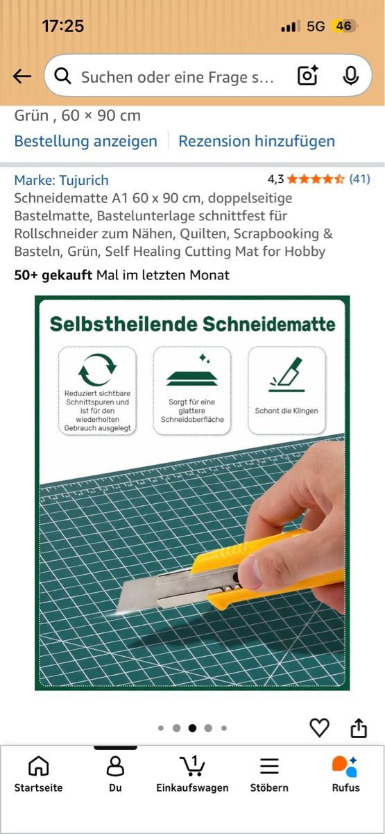 Bastelsets: Schneidematte A1 60 x 90 cm, doppelseitige Bastelmatte – Neu und originalverpackt aus Nussbaumen AG von c.4 6