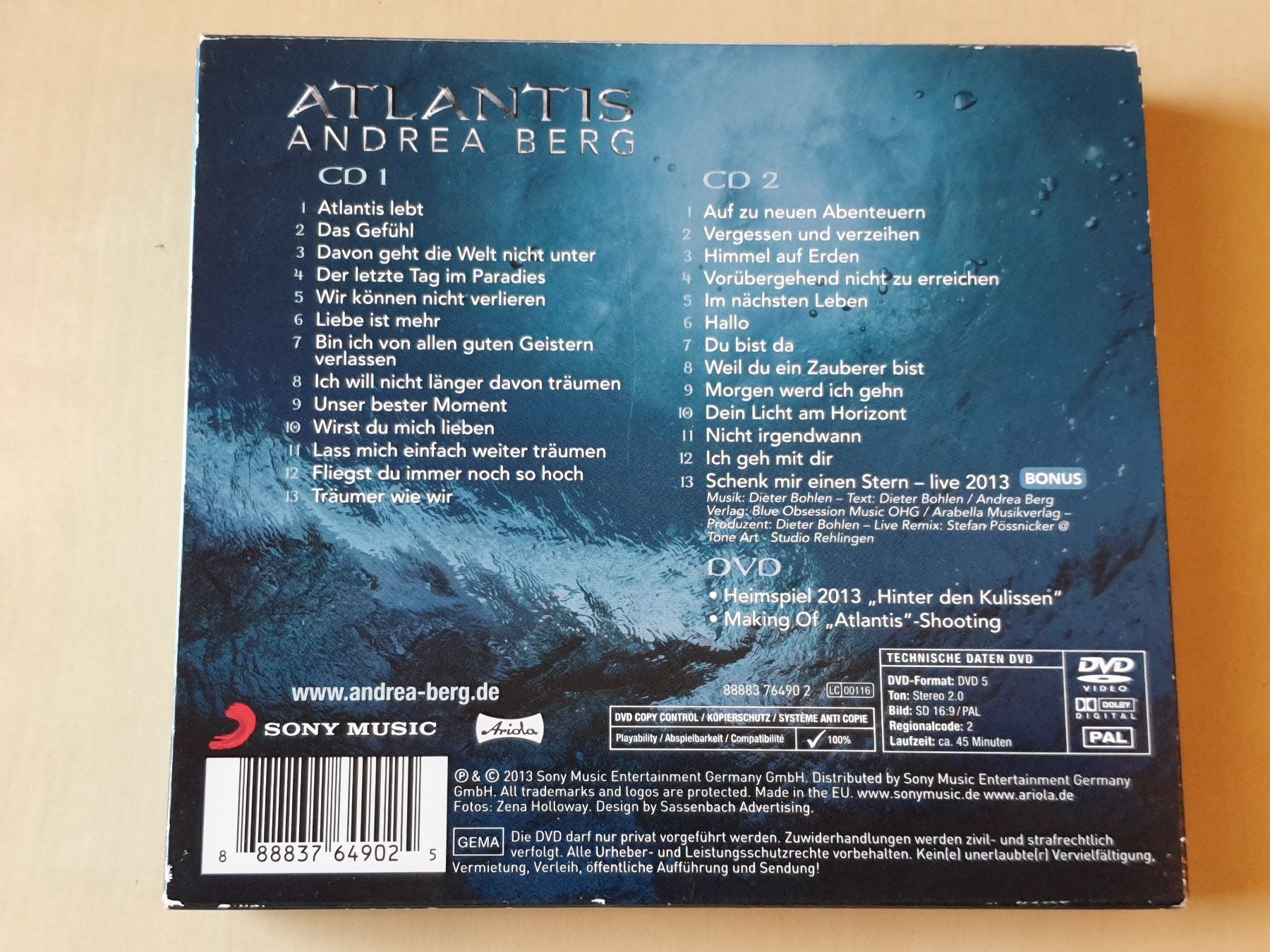 CD: Andrea Berg Atlantis 2 CD's + DVD – Usato da Stansstad venduto da collectorsshop 1