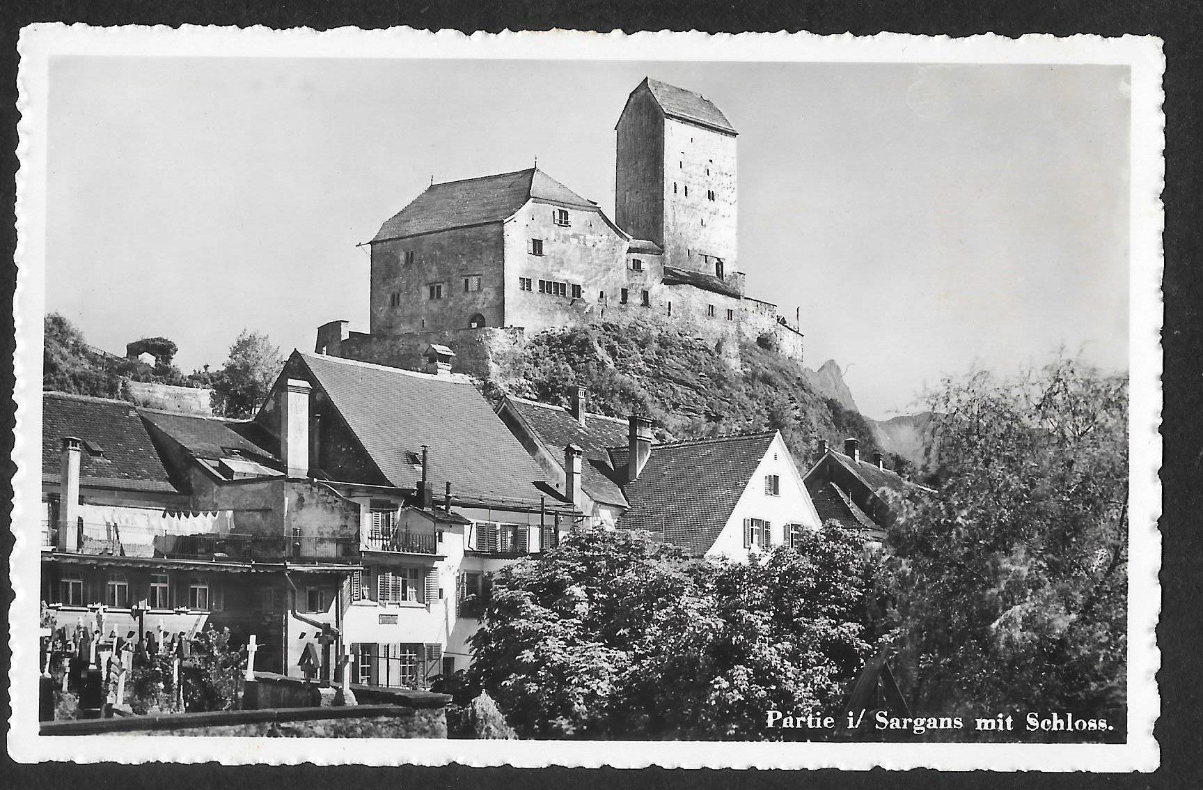 Cartoline postali: Sargans Partie mit Schloss Feldpoststempel – Usato da Olten venduto da clotaldi