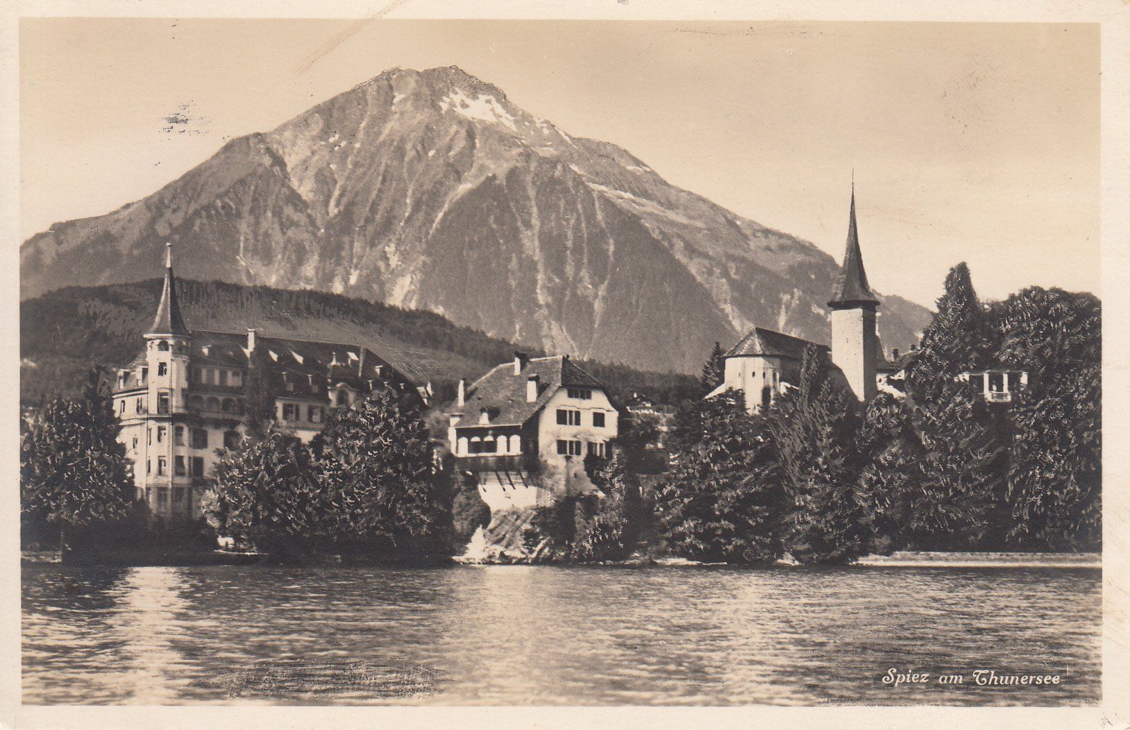 Cartoline postali: Spiez 1946 – Usato da Bürglen TG venduto da StampGraf