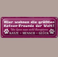 🔥 KATZEN-FREUNDE DER WELT Blechschild 💜 27x10cm OVP 🔥