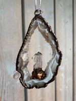 🔮 Einzigartiger Anhänger Achat Geode mit Bergkristall