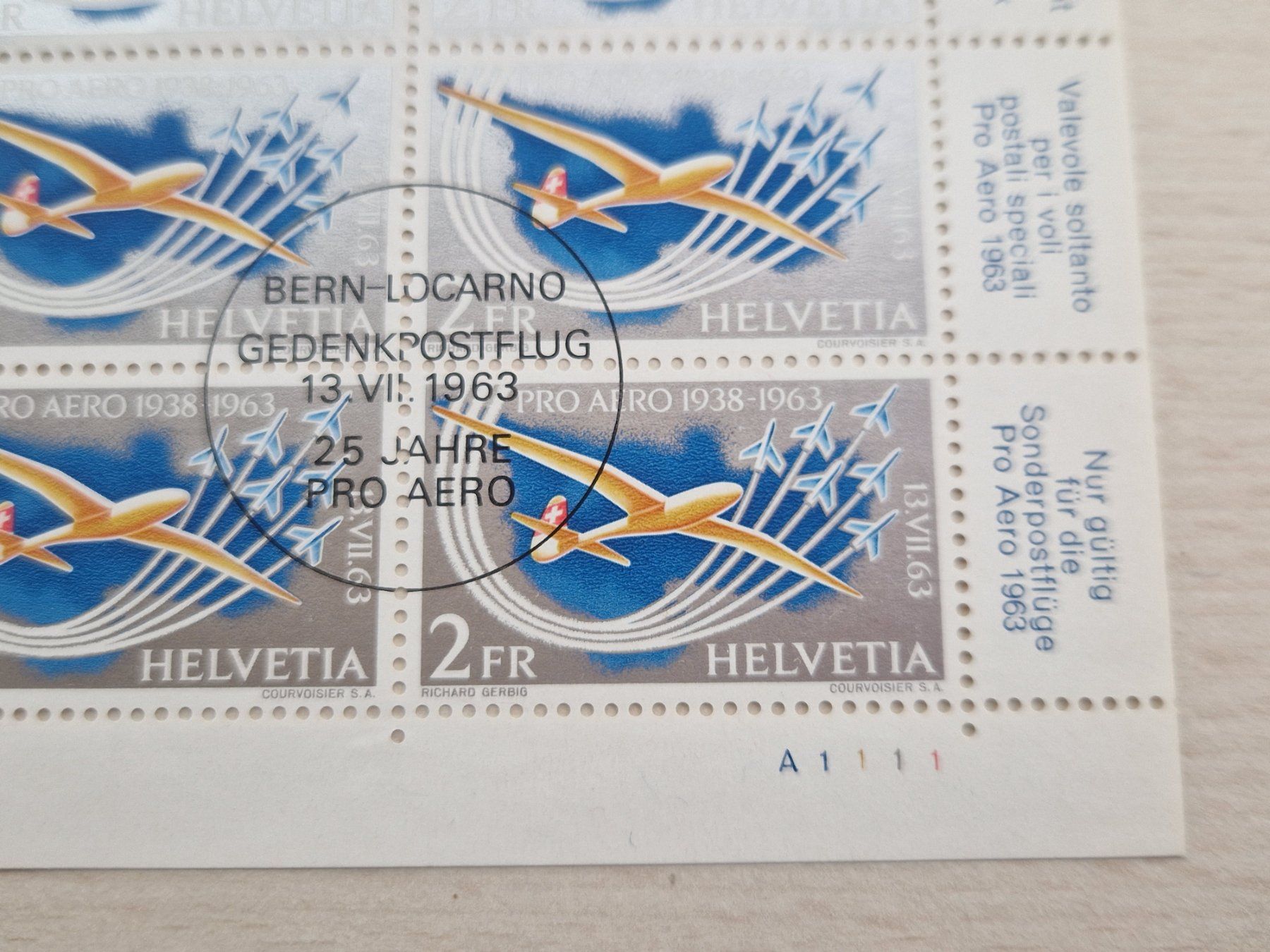 Alle Briefmarken: Flugpostbogen 1963, ab 1.- – Gebraucht aus Burgdorf von Glossy01 4
