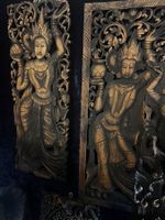 2  wunderschönen asiatische Wanddekor-Holzplatte nr4