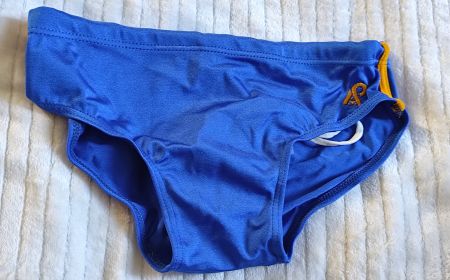Blaue Badehosen - Orangem Detail! Vintage 152 Ungetragen!