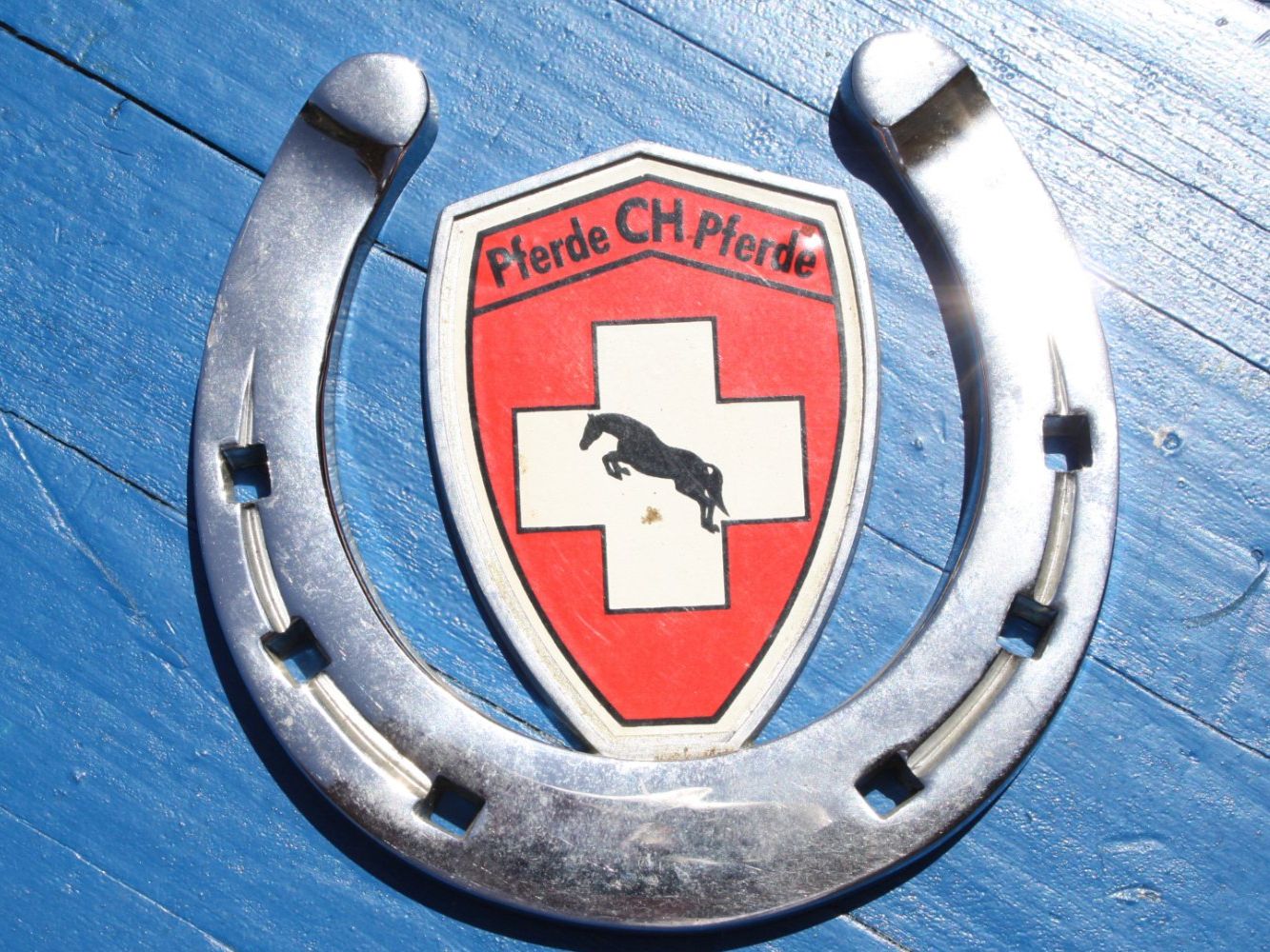 Altro in Accessori per animali: HUFEISEN VERCHROMT MIT EMBLEM CH PFERDE – Usato da Wauwil venduto da Pneuedy