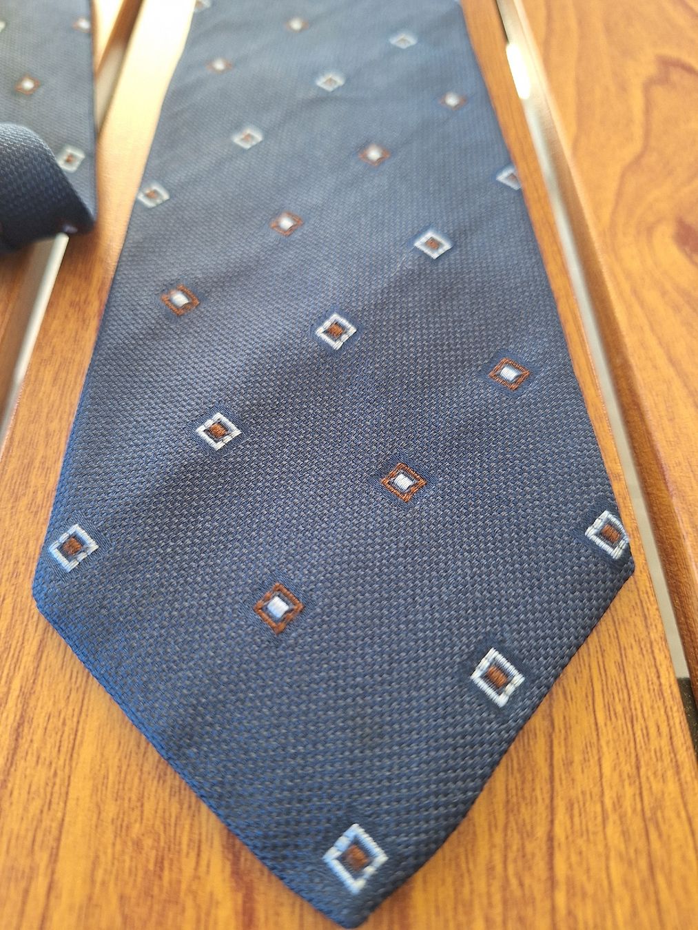 Krawatten: Cravate bleue Spagnoletto à petits losanges – Gebraucht aus Genève von mbest01 1