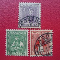 1917, J7-J9, Pro Juventute, ideal entwertet, Kat: 70.-